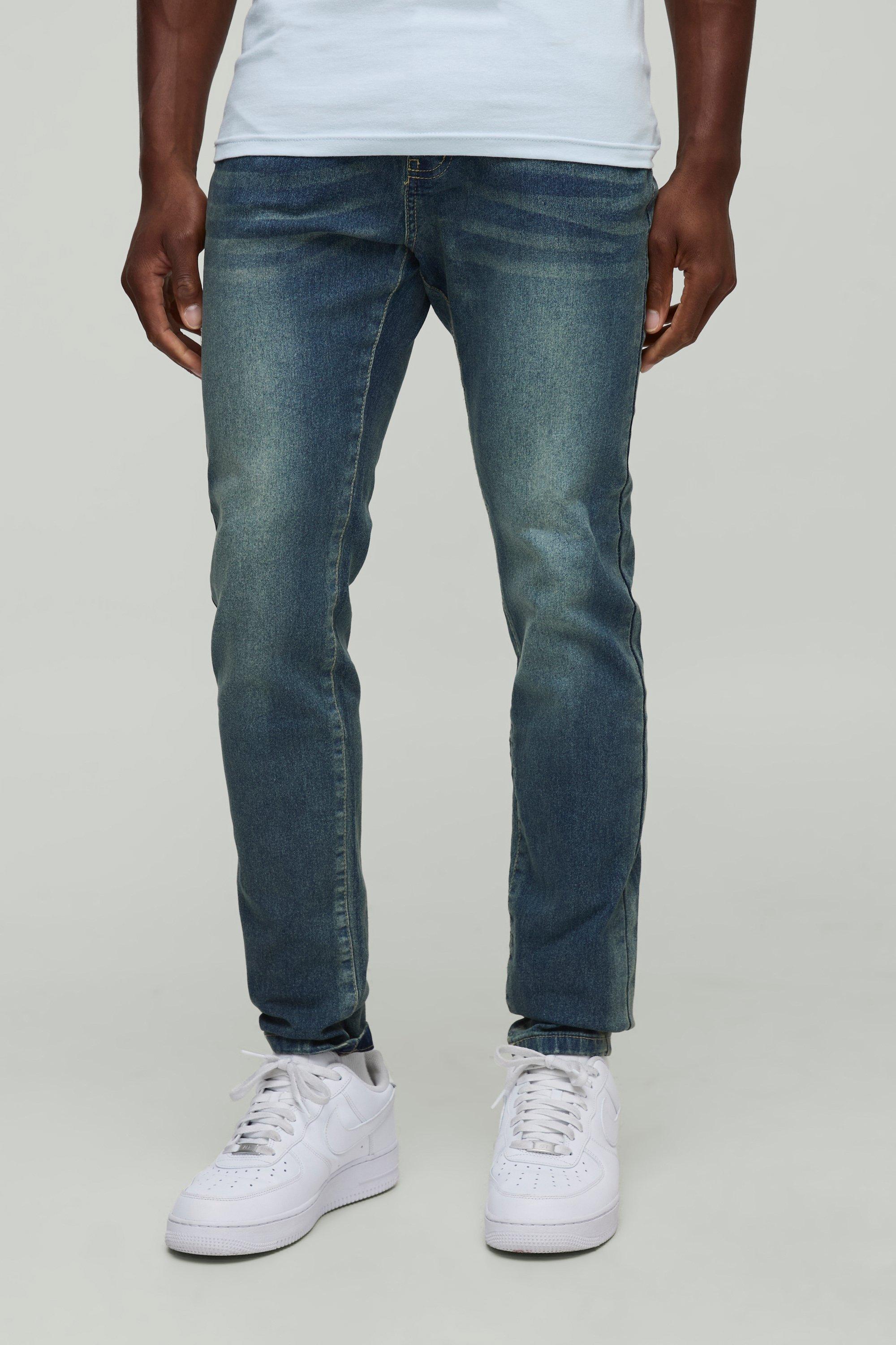 Mens Blue Skinny Stretch Jean, Blue